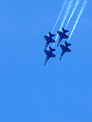 Blue Angels diving in formation